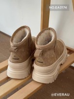 EVERAU 秋冬新款厚底沙丘鞋 沙色