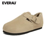EVERAU新款女外穿秋冬加绒保暖勃肯鞋 驯鹿色