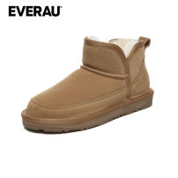 EVERUA 软糯开叉筒羊毛雪地靴  栗色