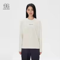 KOLON SPORT可隆吸湿速干T恤男女同款宽松长袖T恤 奶油白