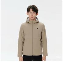 KOLON SPORT HIKING系列可隆男款户外连帽拉绒保暖软壳 卡其色