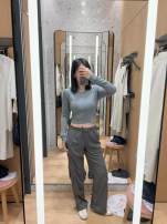 Lulu studio薄款工装裤 石墨灰