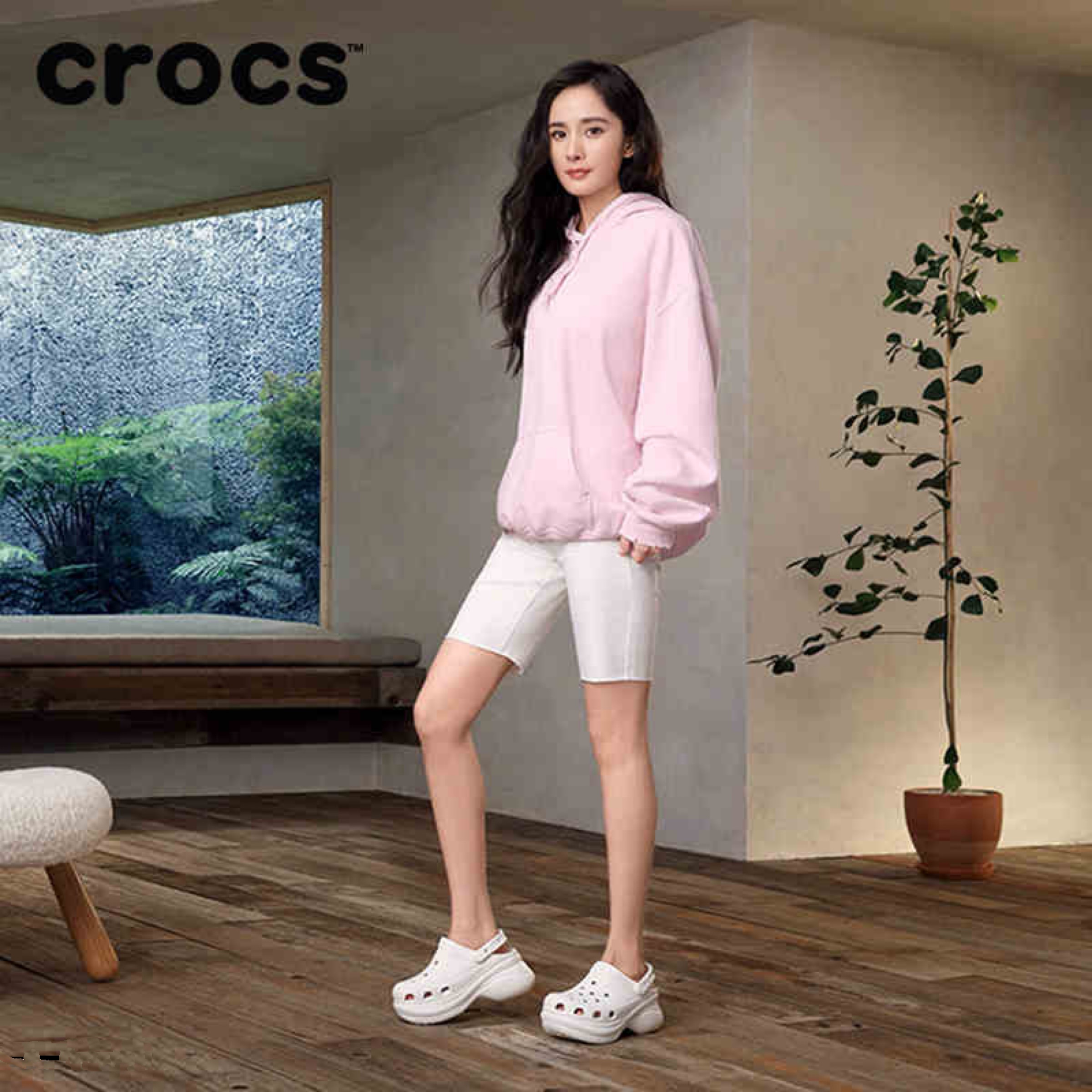 【女款 杨幂同款crocs卡骆驰2020新款女凉拖鞋厚底老爹鞋女洞洞鞋