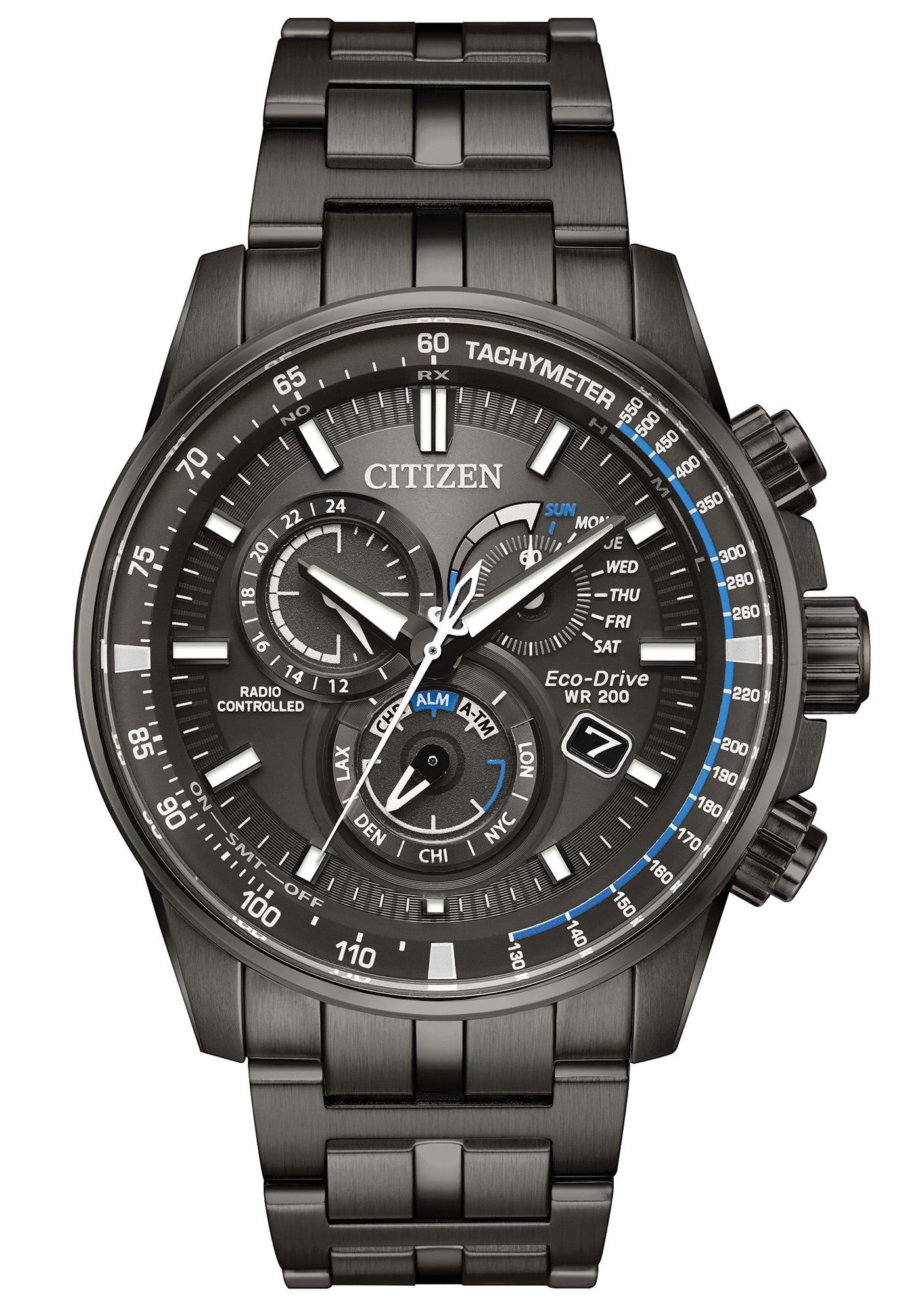 【男款】citizen 西铁城 光动能 不锈钢 男士计时码表 at4127-52h