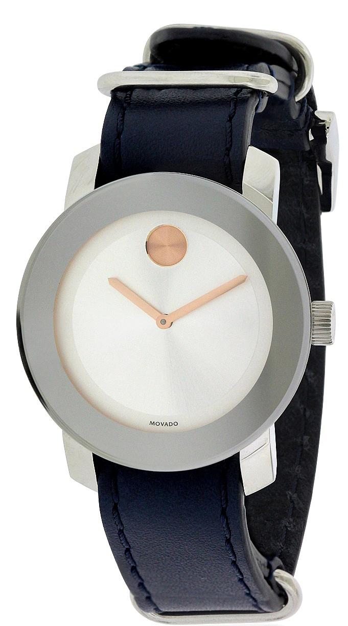 【女款】movado bold 波特系列 蓝色真皮女士手表 3600362
