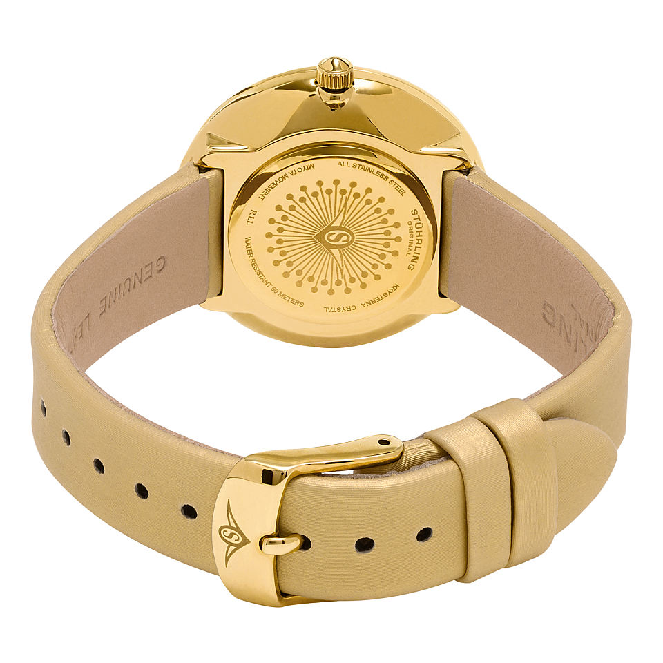 女款stuhrlingoriginalvogue系列缎面真皮表带女休闲日本石英表56604