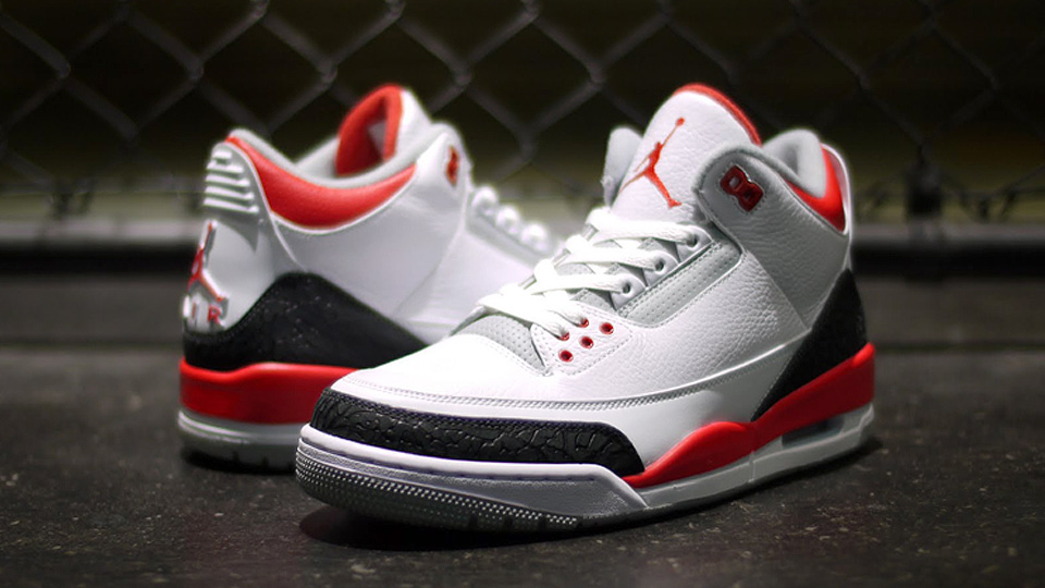 Air Jordan 3 Retro Fire Red乔AJ3白黑红篮球鞋男136064-120 - 全民海