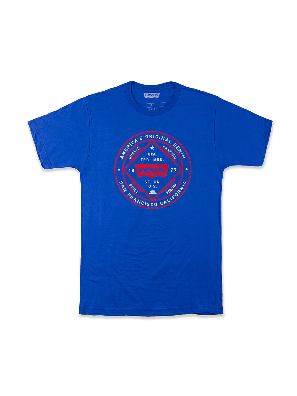 levis红色圆圈logo蓝色t恤