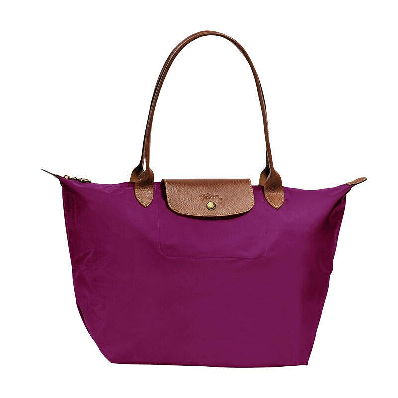 珑骧longchamp女款单肩包可折叠饺子包 玫紫 2605 089