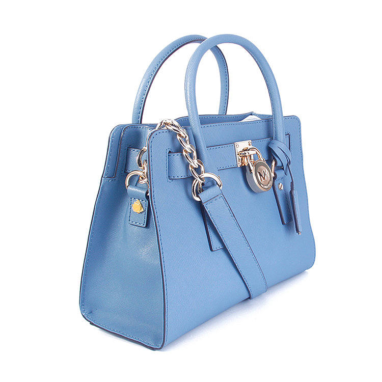 mk 30s2ghms3l 浅蓝色牛皮手提单肩链条斜挎锁头包 30s2ghms3l