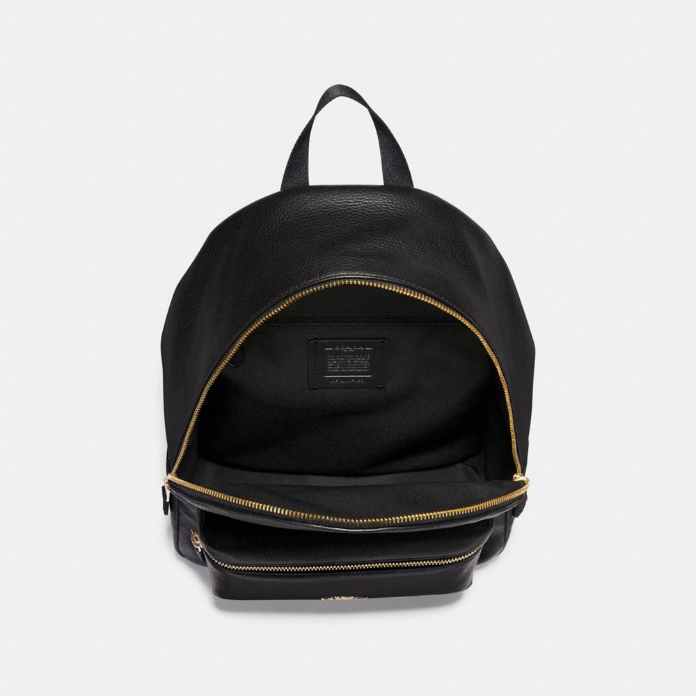 coach f30550 medium charlie backpack black in Grey Pebble Leather Each Coach bag has been impeccably designed with class F30550-IMBLK Coach MEDIUM CHARLIE BACKPACK