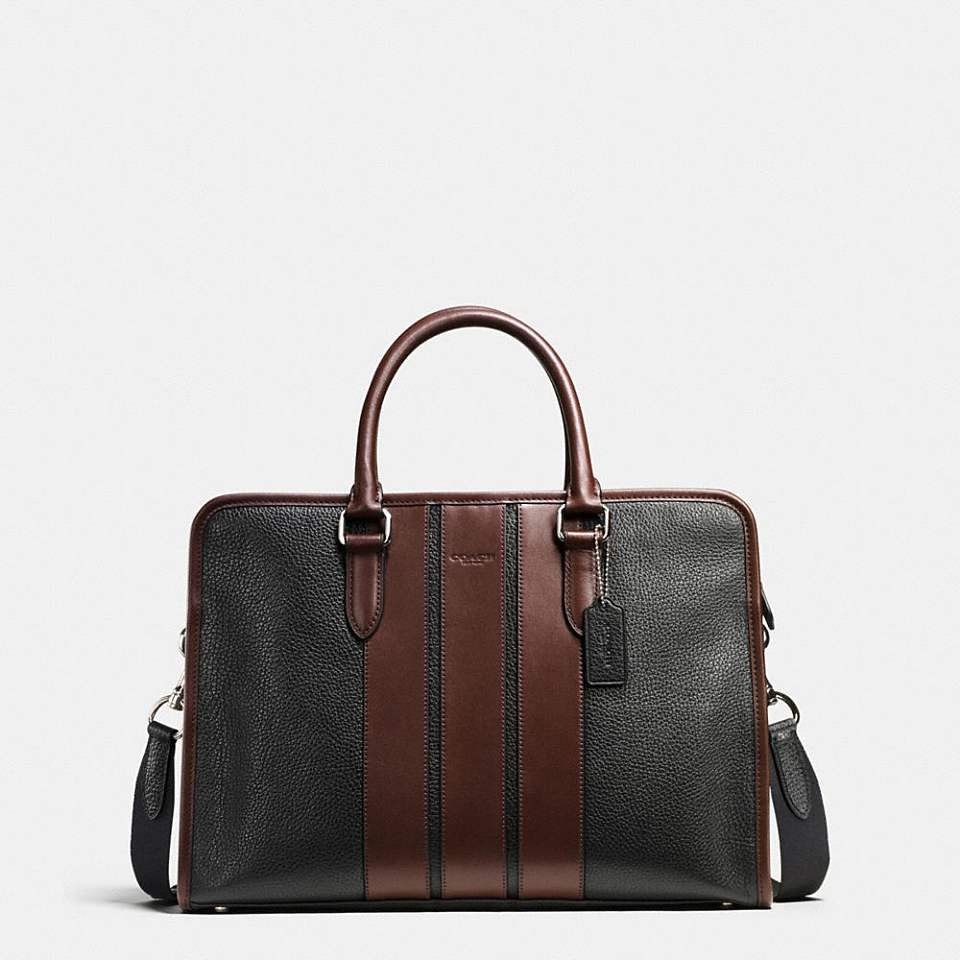 【男款】f72308-bkma coach 男包 bond brief in pebble leather