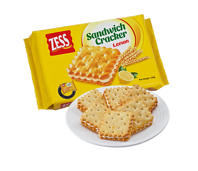 144g 杰思牌柠檬味夹心饼干(方形)