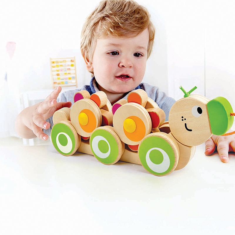 hape玩具 德国(hape)拖拉虫虫学步辩色益智玩具 e03511.