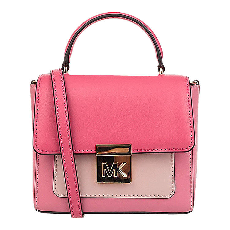 mk35t8gtzc0t玫粉拼色新款女士翻盖单肩斜挎手提包lelpkmrbls