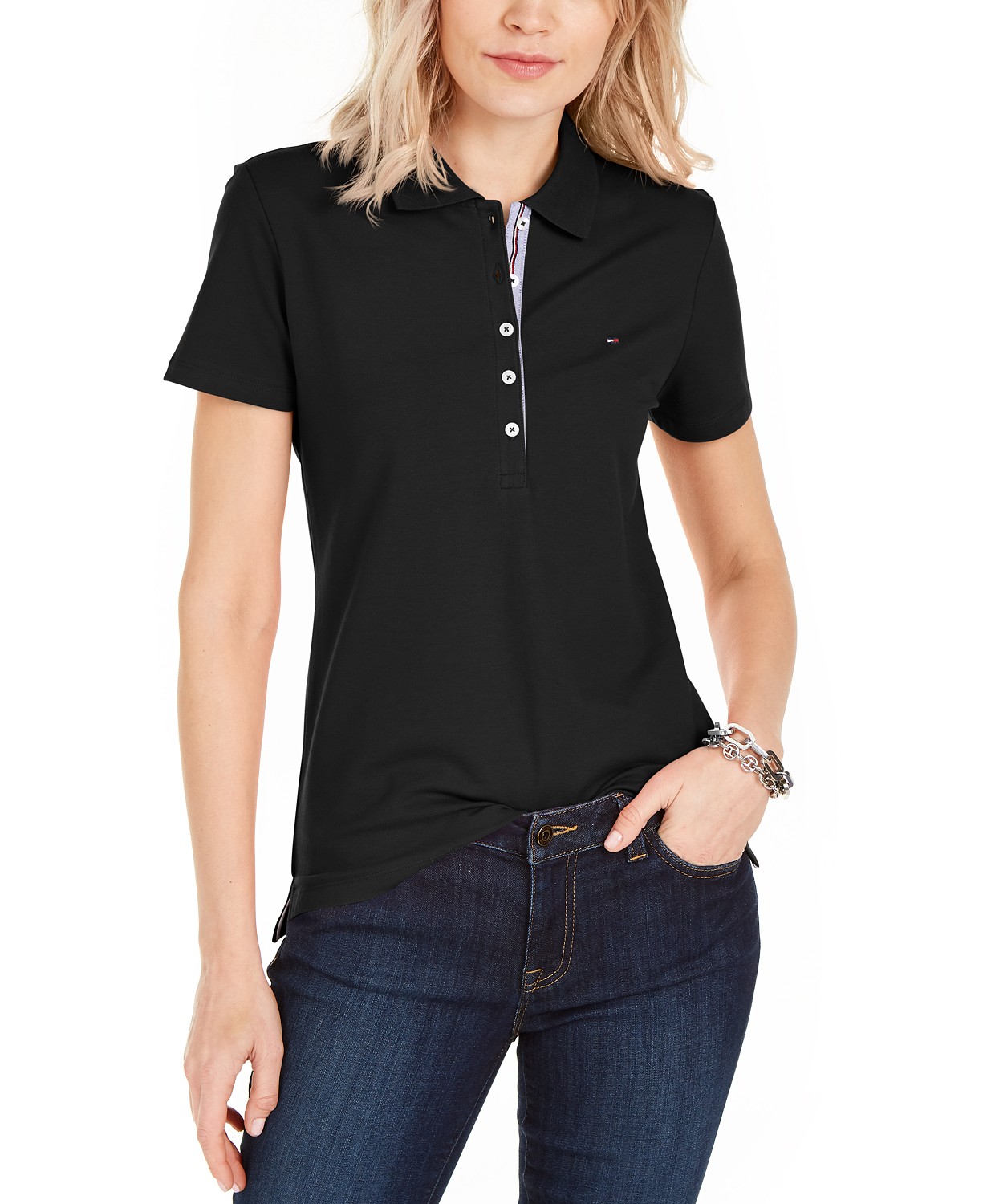 女款tommyhilfigerlogoembroideredpolo衫10454516black