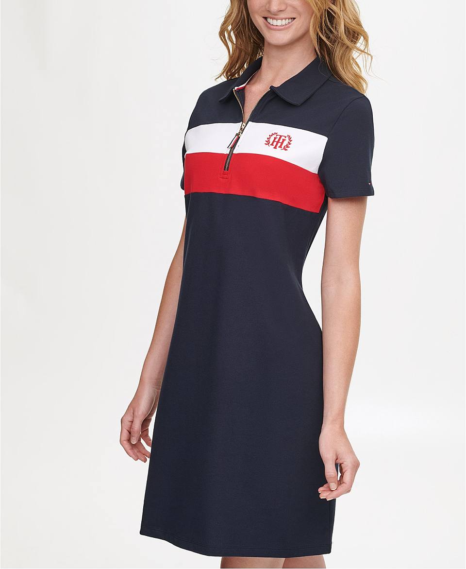 女款tommyhilfigercolorblockedpolo连衣裙11225237skycaptain