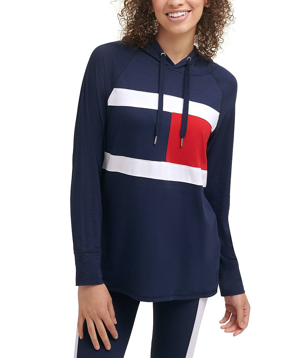 女款tommyhilfigercolorblocklightweightflagt恤9491919navy