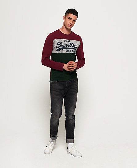 男款vintagelogopanel长袖t恤78928tintabburgundysantamonicagreytin