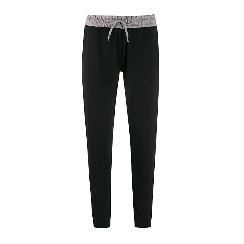 armani 安普里奥阿玛尼 女士黑色棉质氨纶混纺抽绳收腰休闲裤运动裤 6
