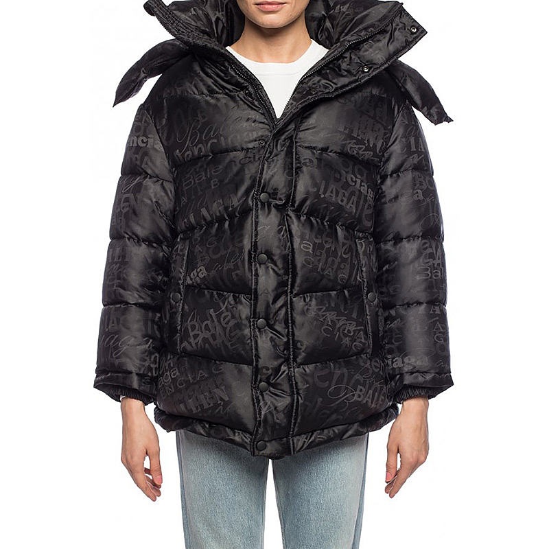 女款balenciaga巴黎世家女士黑色涤纶棉服555346tfo061000