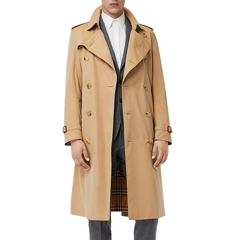 【男款】 qh burberry 巴宝莉 男士卡其色风衣 4073486