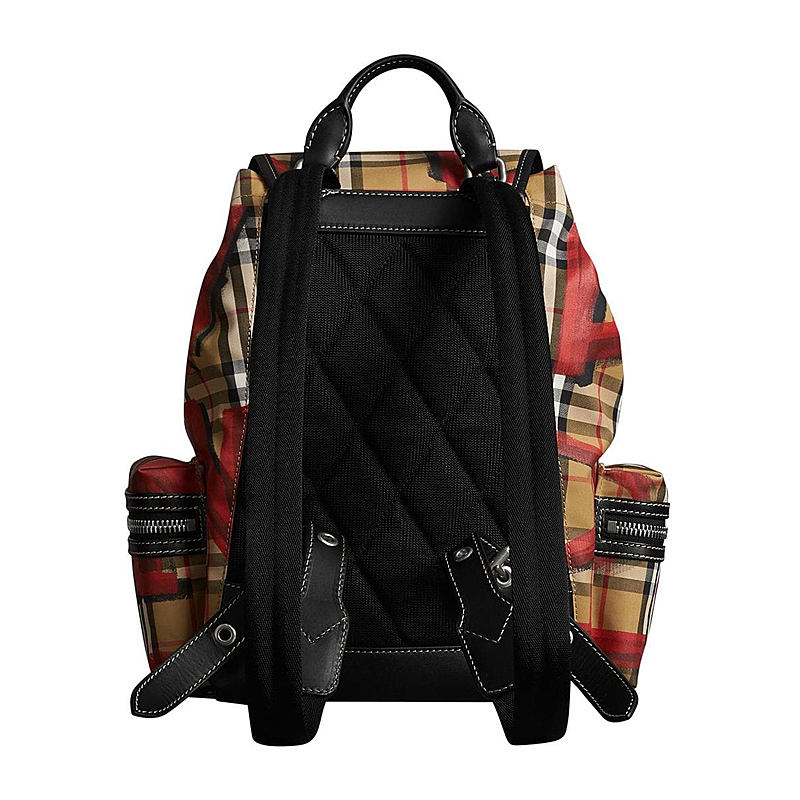 【女款】 burberry 巴宝莉 女士卡其红色棉质双肩包 4075836