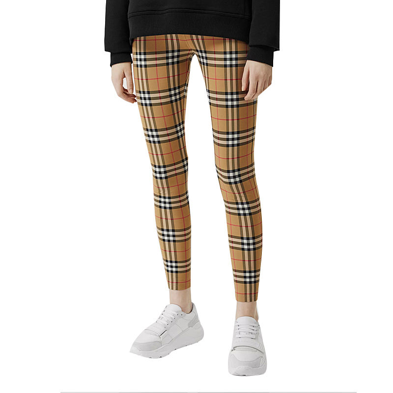 女款burberry巴宝莉女士经典格纹弹力紧身裤8012450