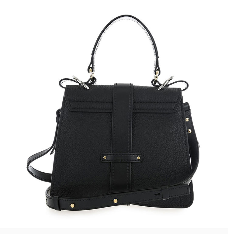 女款chloe蔻依女士黑色皮质单肩包c19ws205b71001