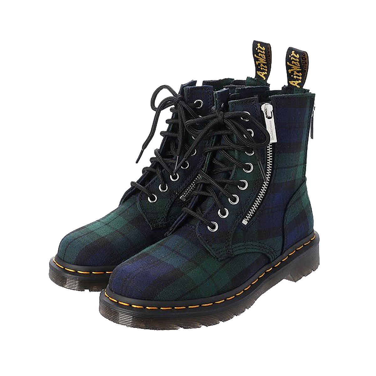 【男女通款】 dr.martens1460格纹拉链装饰马丁靴