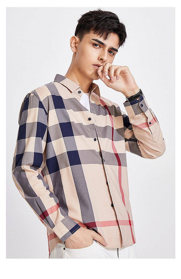 【男款】 意大利小帆船经典格子衬衫男士商务休闲长袖衬衣