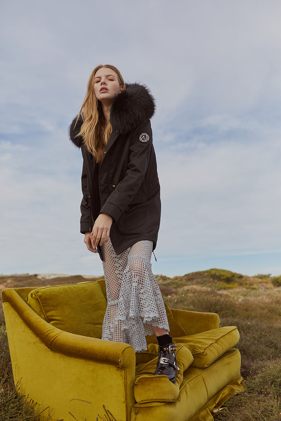 【女款】 ozlana新品欧美风冬季连帽皮草大衣au202007