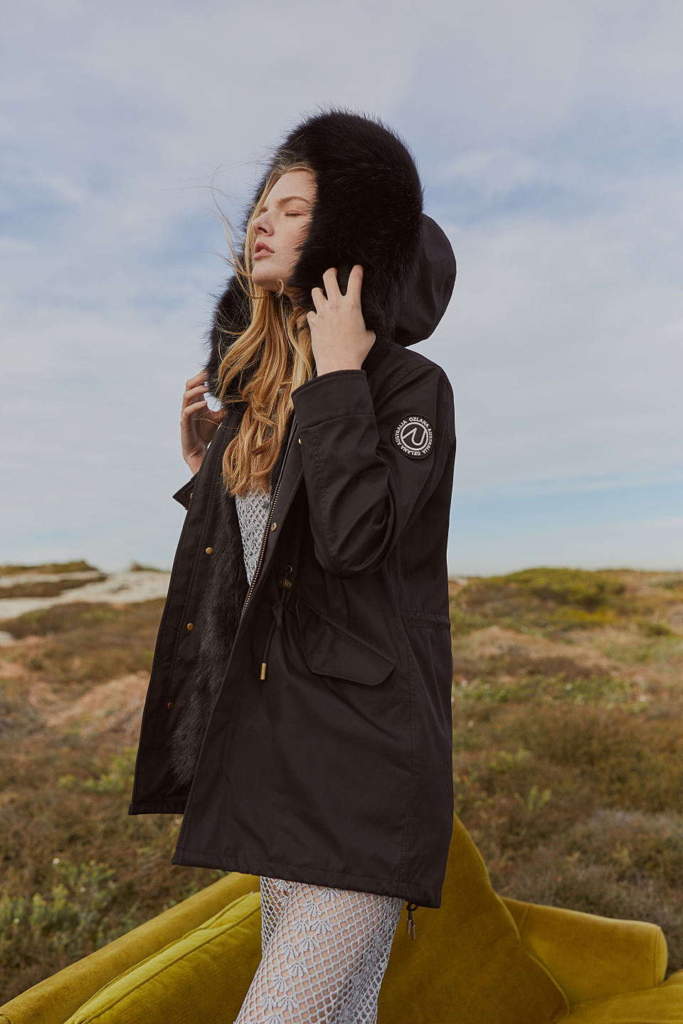 【女款】 ozlana新品欧美风冬季连帽皮草大衣au202007