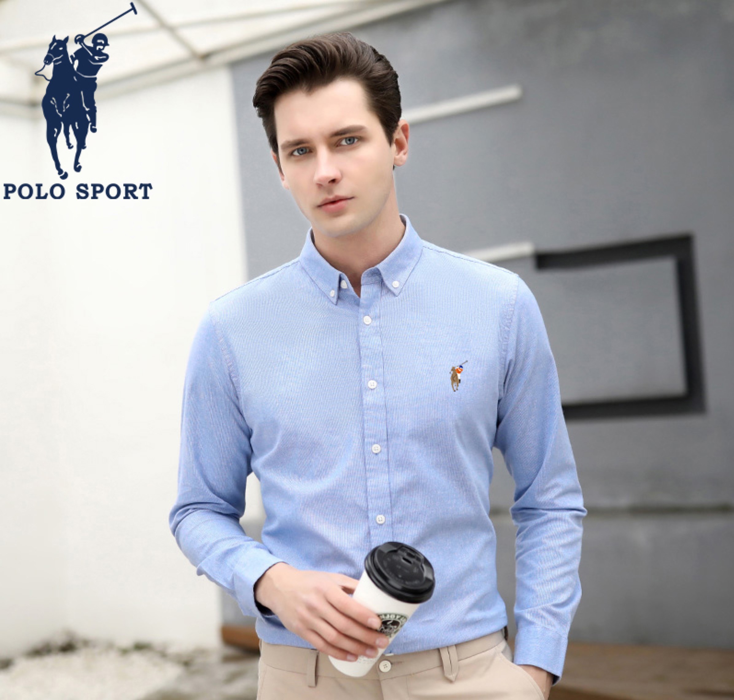 【男款】 polosport男装休闲长袖衬衫2020款青年男士商务条纹简约衬衣