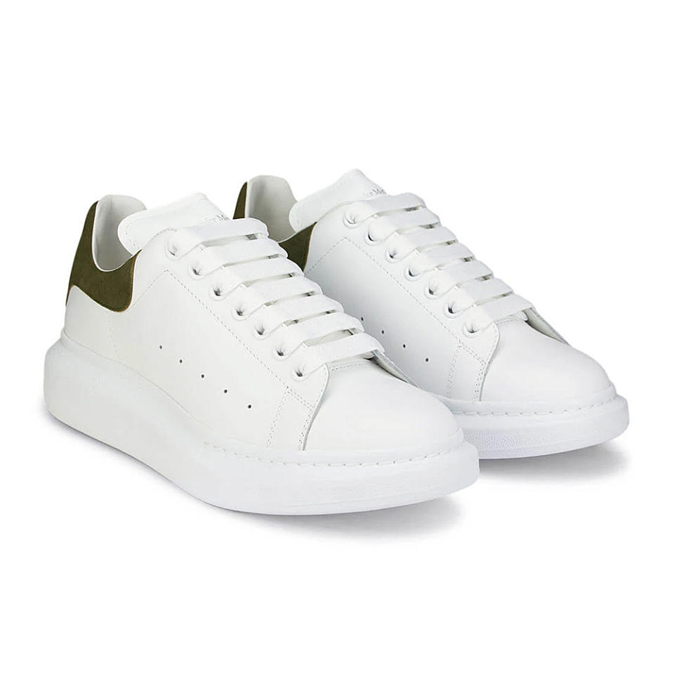 男性alexandermcqueen亚历山大麦昆白色卡其色男士休闲运动鞋553680wh