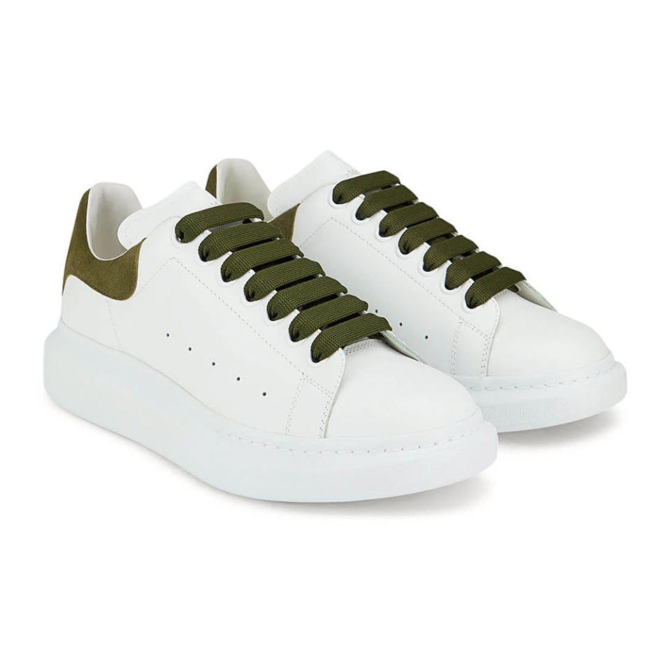 男性alexandermcqueen亚历山大麦昆白色卡其色男士休闲运动鞋553680wh