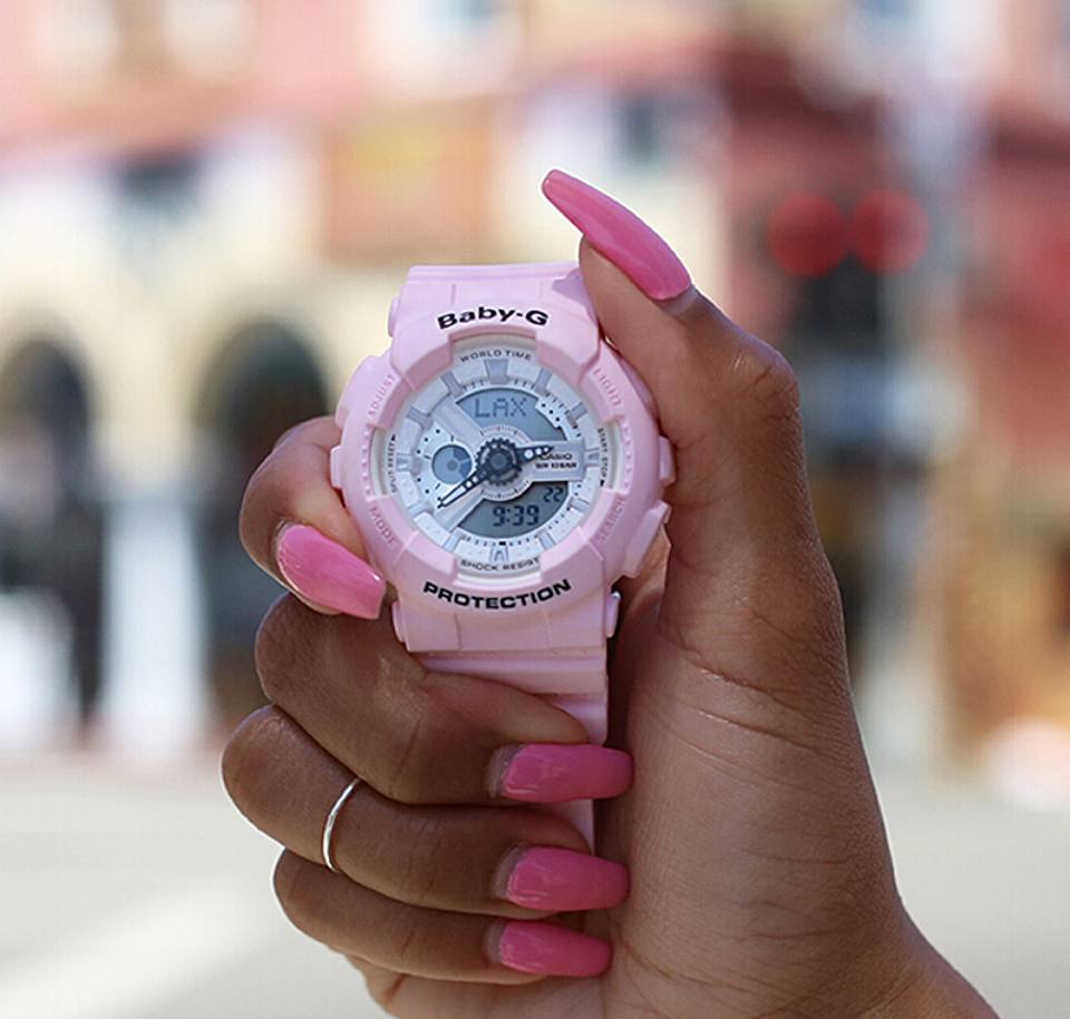 【女款】 卡西欧/casio马卡龙潮流夜跑防水防震运动手表女表0429091