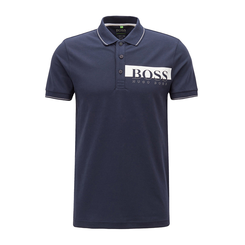 【男款】 hugo boss 雨果博斯 男士棉质混纺logo印花时尚修身短袖polo