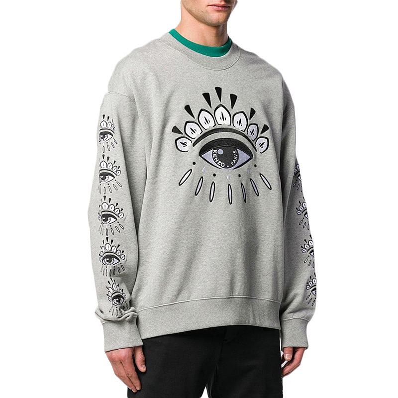 男款kenzo高田贤三灰色眼睛卫衣f955sw5584xj94