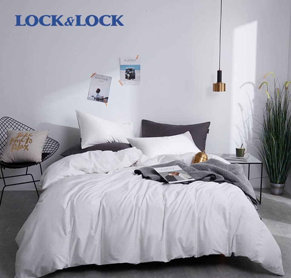 乐扣家纺专场 乐扣乐扣 三四件套-全棉高支密60s贡缎纯色贵族白件套1.