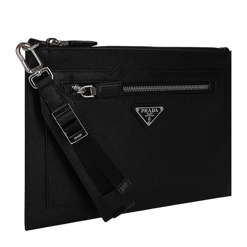 【男款】 prada 普拉达 黑色男士手拿包 2nh009-2cel-f0002