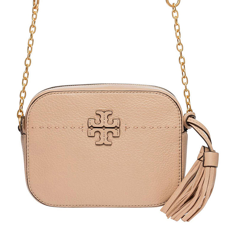 女款toryburch托里伯奇女士米色粒面皮革单肩包斜挎包50584288