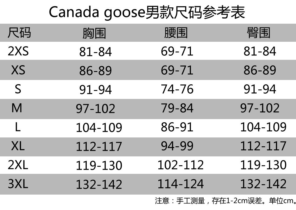 Canada goose discount 尺码